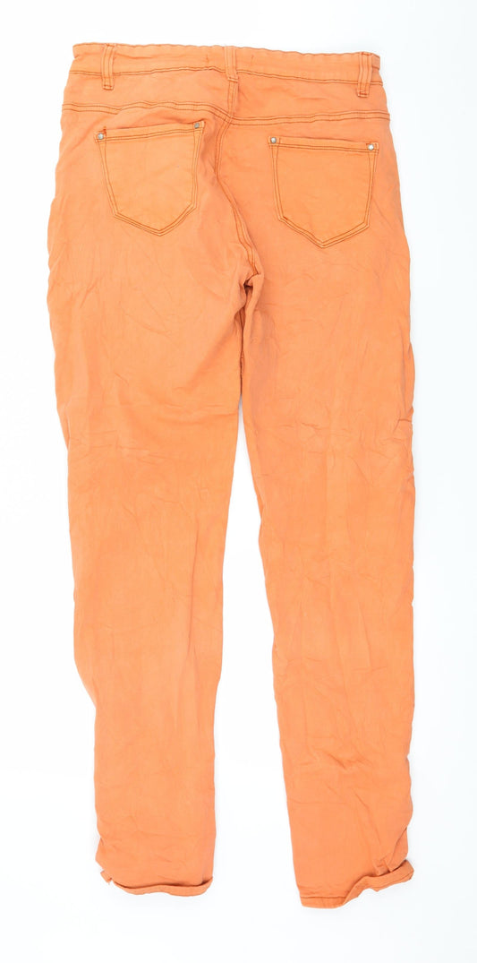 Voggo Womens Orange Denim Skinny Jeans Size 34 in L20 in