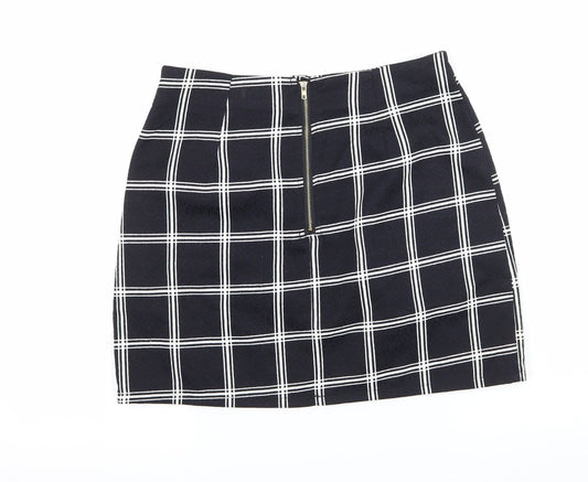 Urmoda Womens Black Check Mini Skirt Size XS