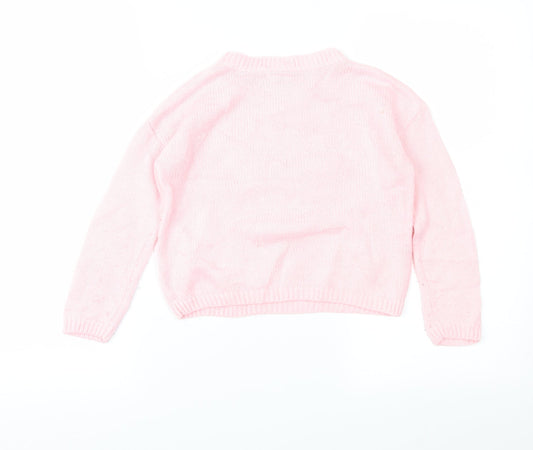 Matalan Girls Pink Pullover Jumper Size 5 Years