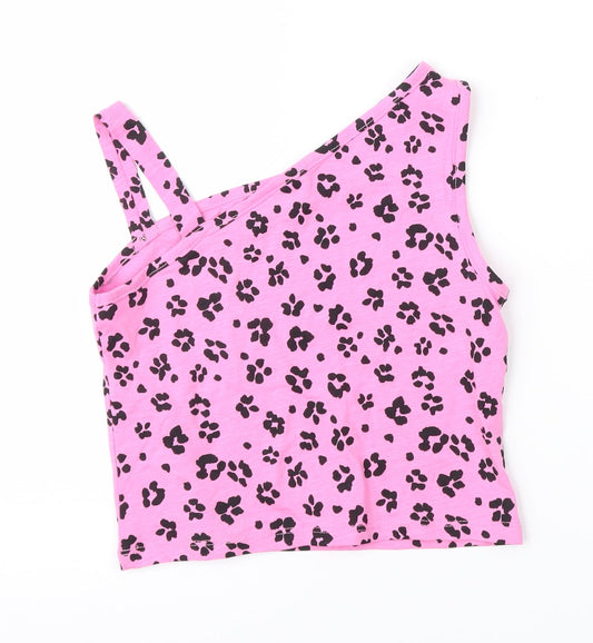 Matalan Girls Pink Animal Print Basic Tank Size 8 Years