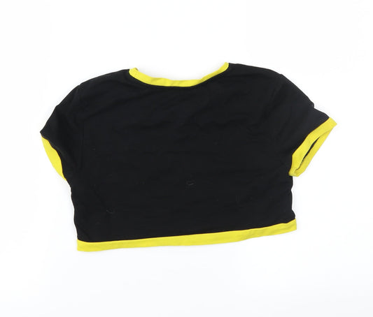 SheIn Girls Black Cropped T-Shirt Size 12 Years