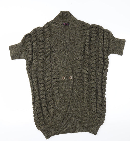 Rampage Womens Green Cardigan Jumper Size S