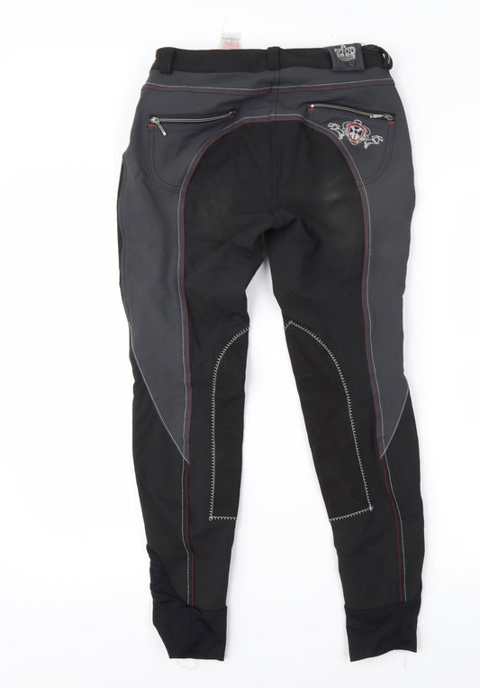DECATHLON Womens Black Cropped Trousers Size 8 L26 in - Jodhpurs