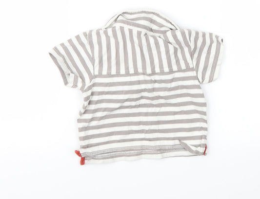 Adams Boys Brown Striped Basic Polo Size 9-12 Months