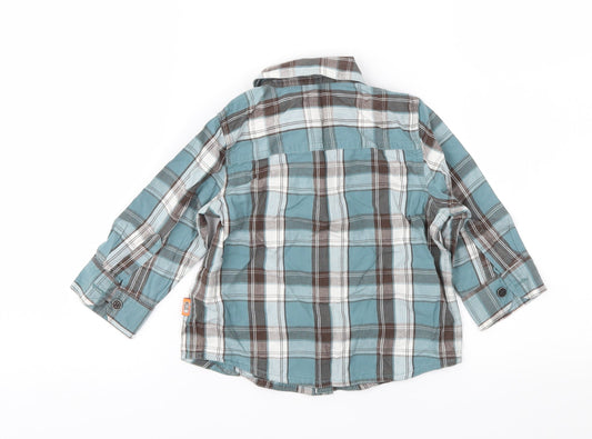 Mothercare Boys Blue Check Basic Button-Up Size 9-12 Months