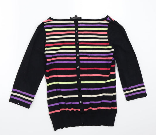 Coast Womens Black Striped Cardigan Jumper Size 10