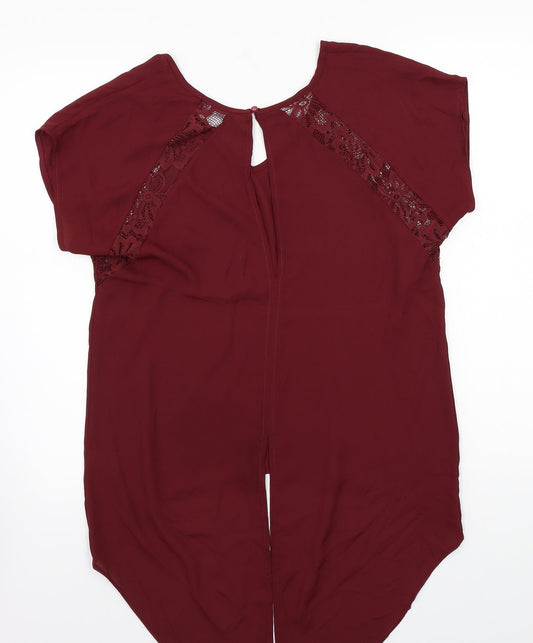 Select Womens Red Basic Blouse Size 10