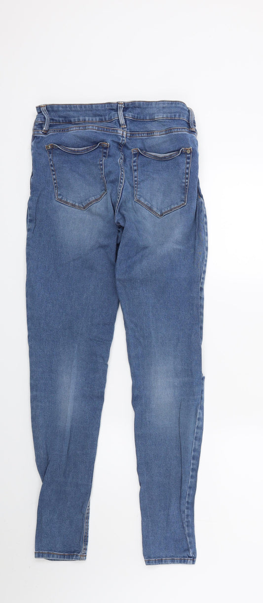 Mango Womens Blue Denim Skinny Jeans Size 10 L26 in