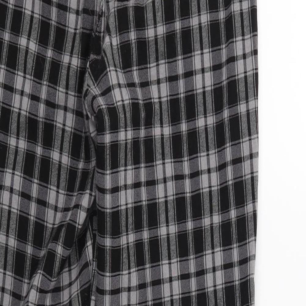 Crop Womens Grey Check Trousers Size 6 L25 in