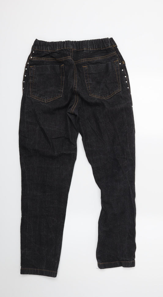Fabric Womens Black Denim Skinny Jeans Size 12 L25 in