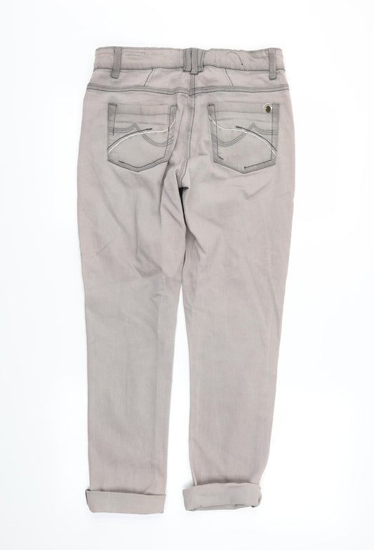 yesyes Womens Grey Denim Straight Jeans Size 12 L24 in