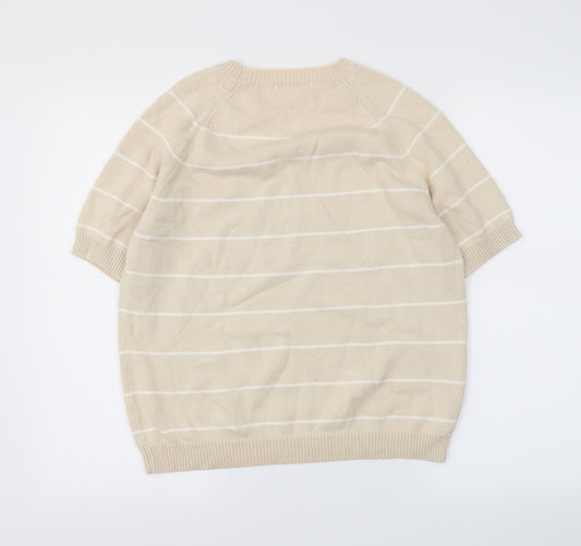 Berkertex Womens Beige Striped Pullover Jumper Size 14