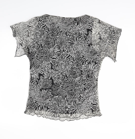 Joella Di Marco Womens Grey Floral Basic Blouse Size 12