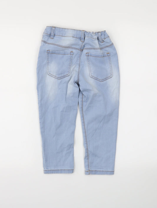 M&S Girls Blue Denim Boyfriend Jeans Size 7-8 Years