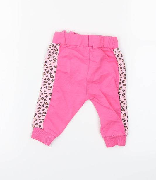 Studio Girls Pink Animal Print Jogger Trousers Size 3-6 Months