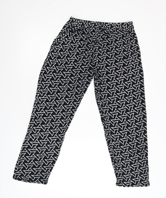 Preworn Boys Black Geometric Flannel Pyjama Pants Size L