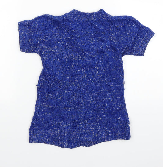 Pumpkin Patch Girls Blue Cardigan Jumper Size 4 Years