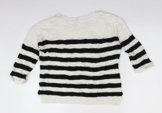 Dorothy Perkins Womens White Knit Pullover Jumper Size 10