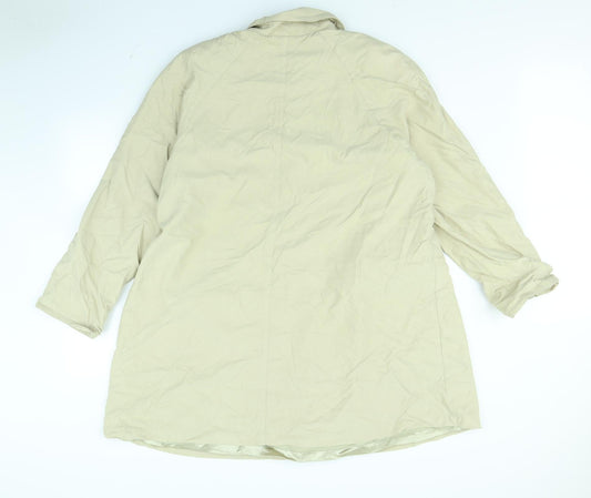 Preworn Womens Beige Overcoat Coat Size 16 - shoulder pads