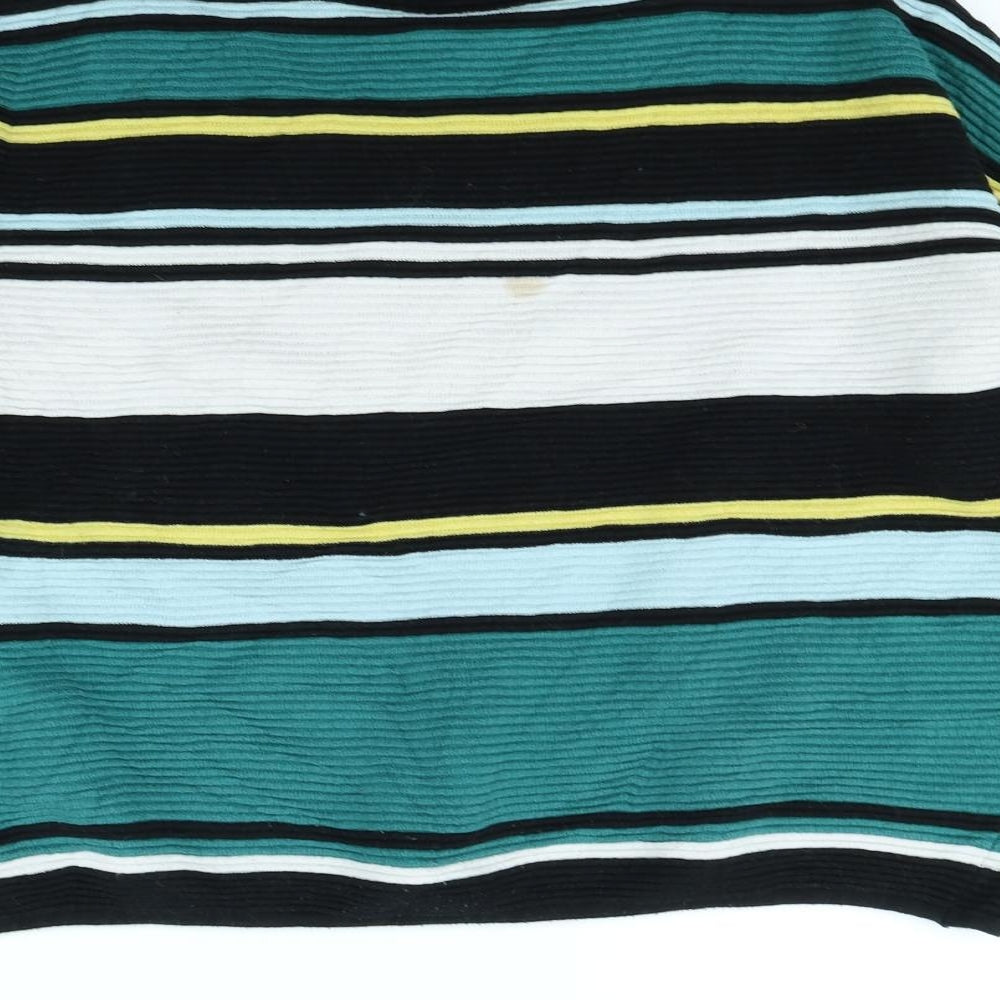 Divided Womens Green Striped Pullover Jumper Size L