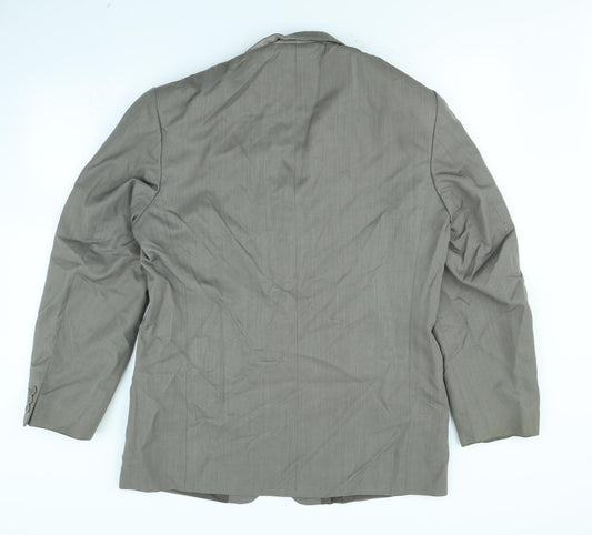 Preworn Mens Grey Rayon Jacket Blazer Size 40 - shoulder pads