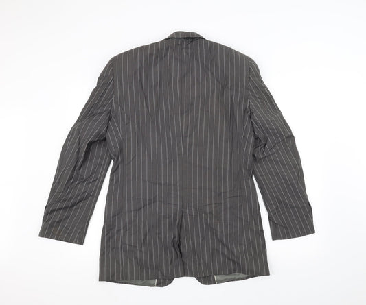 Fellini Mens Grey Striped  Jacket Suit Jacket Size 36