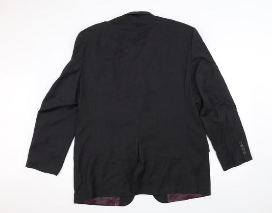 Angelico Mens Black Jacket Suit Jacket Size 40