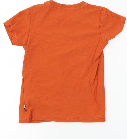 maalan Boys Orange Fair Isle Basic T-Shirt Size 4-5 Years - Animal, Zoo, Safari