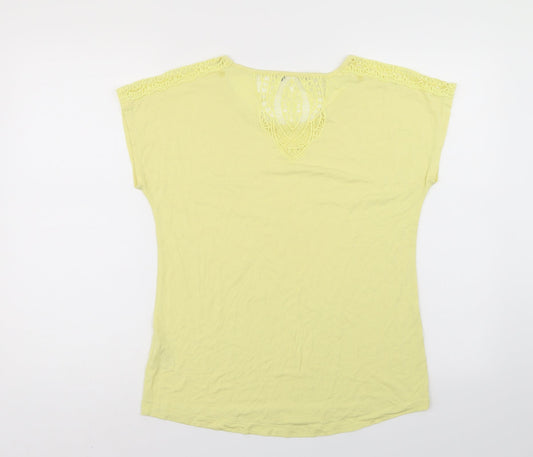Preworn Womens Yellow Basic T-Shirt Size 10