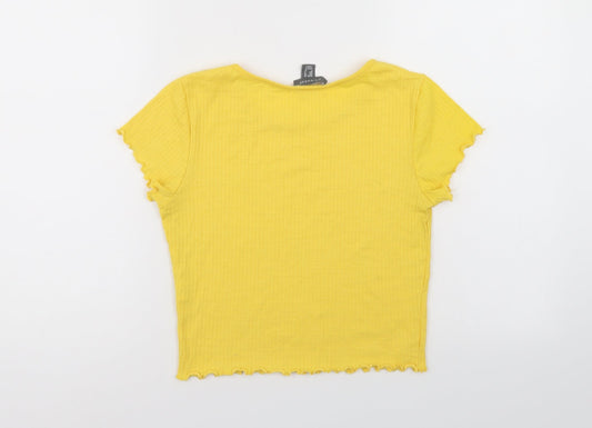 Primark Womens Yellow Basic T-Shirt Size 10