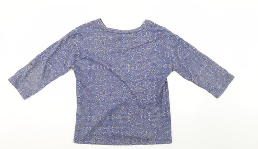 George Womens Blue Paisley Pullover Sweatshirt Size 12