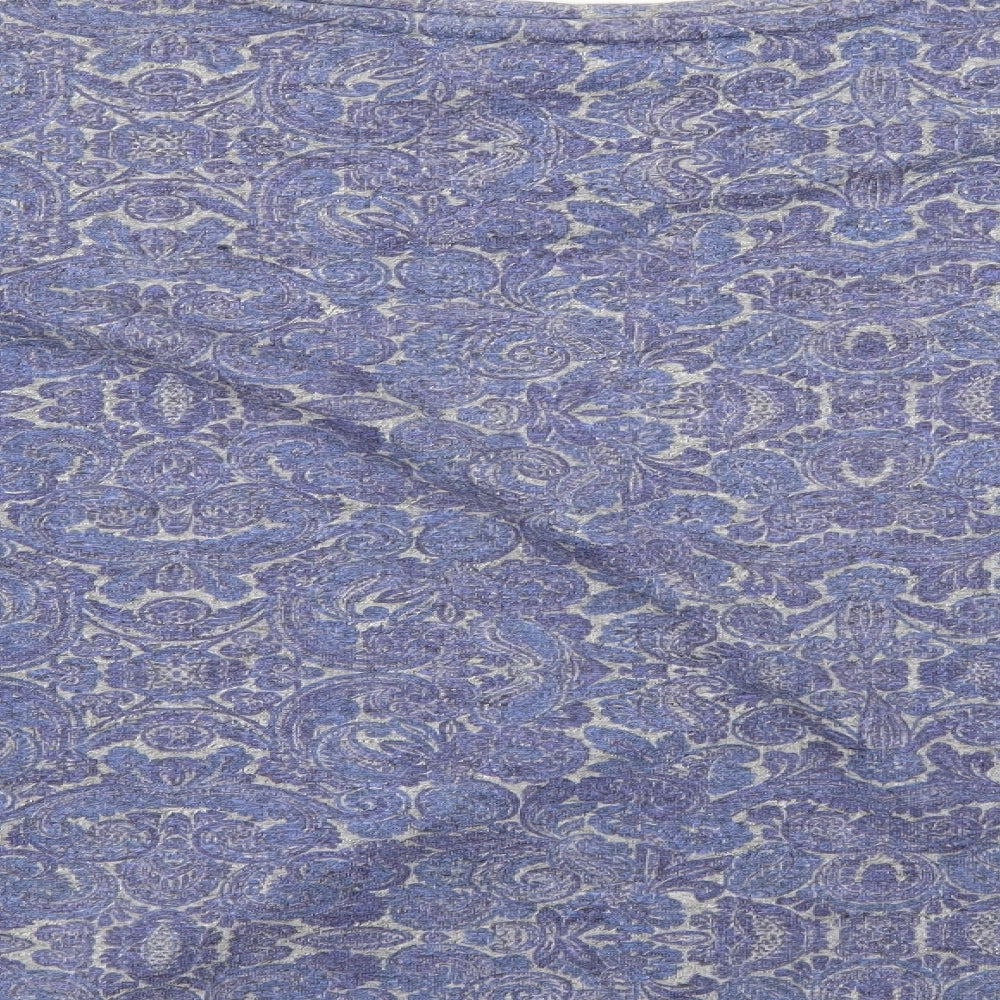 George Womens Blue Paisley Pullover Sweatshirt Size 12