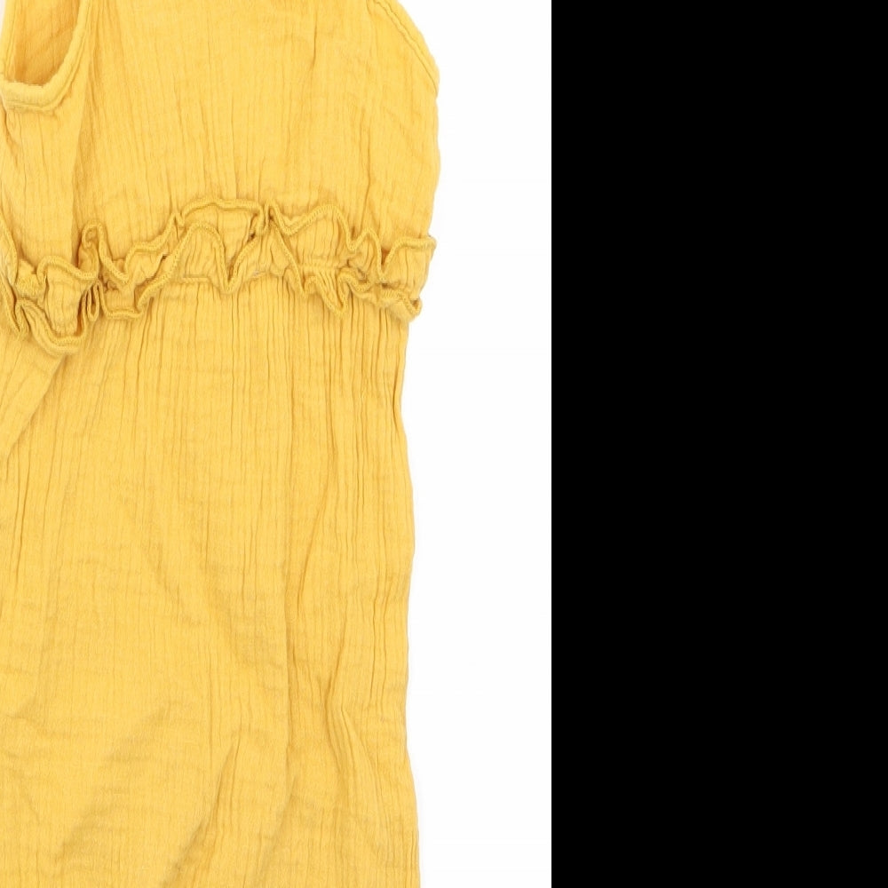 Preworn Girls Yellow Dungaree One-Piece Size 12 Months