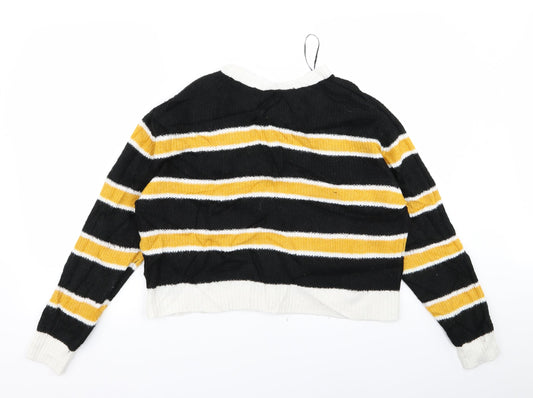 Divided Womens Yellow Pullover Jumper Size S