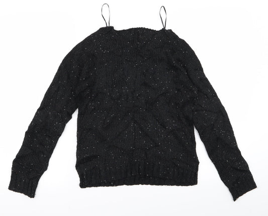 New Look Womens Black Pullover Jumper Size 8