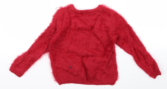 Preworn Boys Red Pullover Jumper Size 2 Years