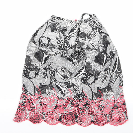 TU Womens Pink Floral Basic Blouse Size 10
