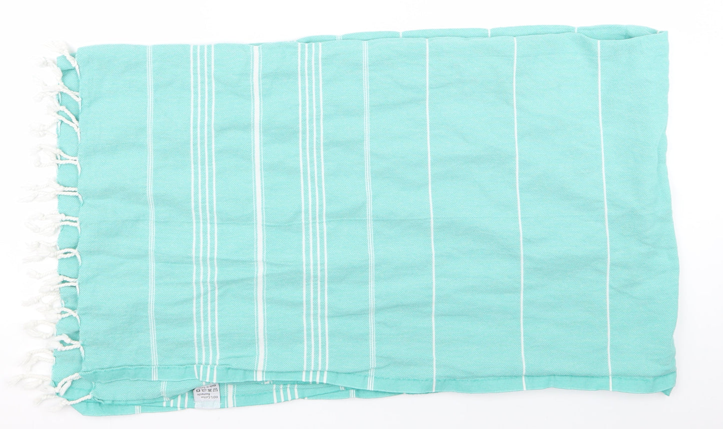 Preworn Womens Green Striped Scarf