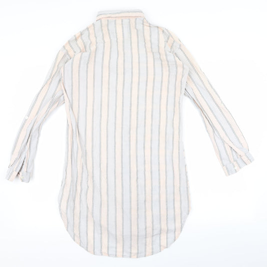 Lounge Womens Pink Striped Shirt Dress Size M