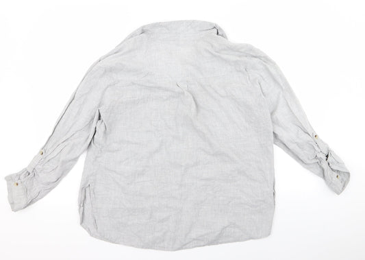 Preworn Womens Grey Basic Button-Up Size 16
