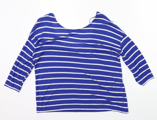 ostradivarius Womens Blue Striped Pullover Jumper Size S