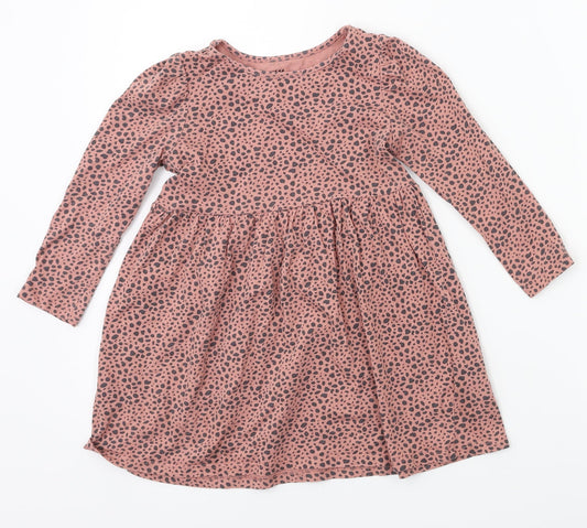 H&M Girls Pink Animal Print Fit & Flare Size 2XS