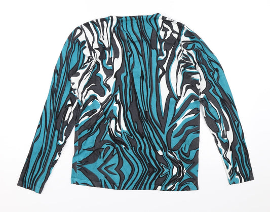 Text Womens Blue Pullover Jumper Size S