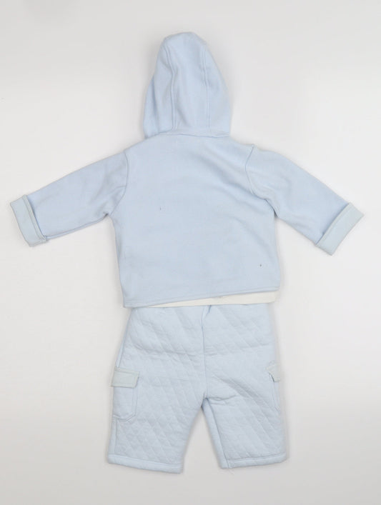 kris x kids Boys Blue Solid Babydoll Pyjama Set Size 0-3 Months
