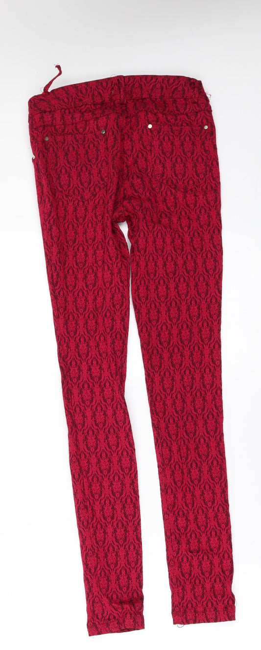 GONDOLA BUE Womens Red Denim Skinny Jeans Size XS L27 in