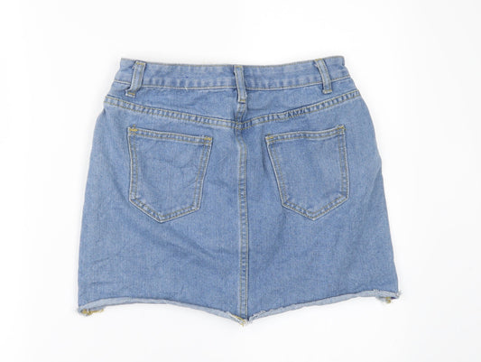 Boohoo Womens Blue Denim Mini Skirt Size 8