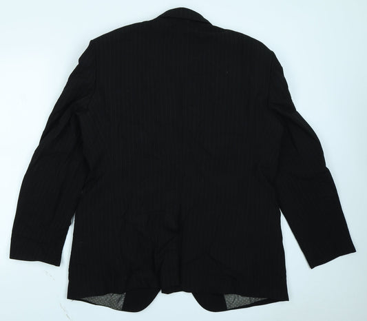 Cadenza Mens Black Striped Jacket Blazer Size 42
