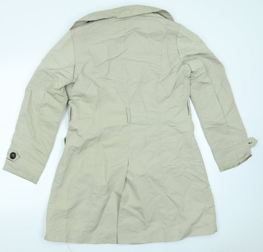 M&S Womens Beige Overcoat Coat Size 2