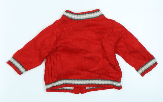 TISSAIA Baby Red Knit Cardigan Jumper Size 6-9 Months