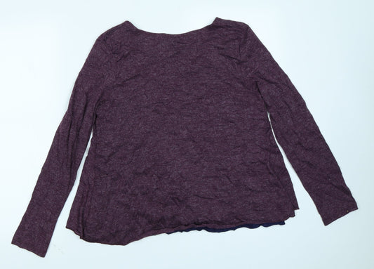 Lily & Me Womens Purple Basic T-Shirt Size 12